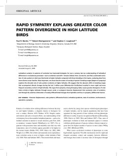 rapid sympatry explains greater color pattern - POST