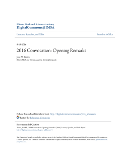 2016 Convocation: Opening Remarks