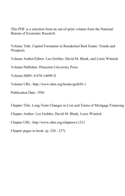 Long-Term Changes in Cost and Terms of Mortgage Financing