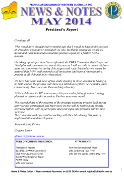 News and Notes May 2014 - Probus in Western Australia