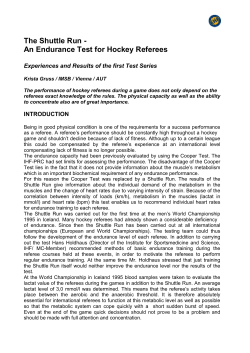 The Shuttle Run - An Endurance Test for Hockey Referees