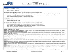 English 11 Resource Document 2016 &ndash; 2017