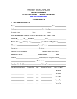 Client Information Form - Nancy Holmes PsyD, CBIS
