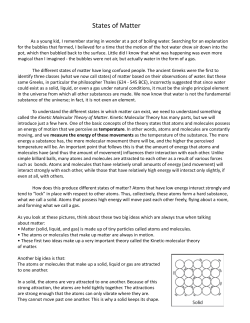 States of Matter HW 2/6