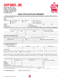 SALES TERMS AND CREDIT AGREEMENT