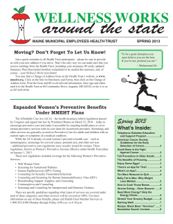 Spring 2013 - Maine Municipal Employees Health Trust