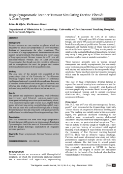 Huge Symptomatic Brenner Tumour Simulating Uterine Fibroid