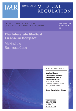 The Interstate Medical Licensure Compact