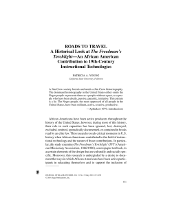 ROADS TO TRAVEL A Historical Look at The Freedman`s Torchlight