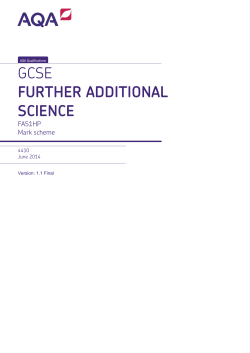 GCSE Further Additional Science Mark scheme Unit 01