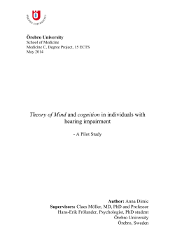Theory of Mind and cognition in individuals with hearing