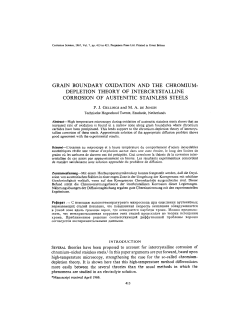 GRAIN BOUNDARY OXIDATION AND THE CHROMIUM