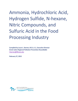 Ammonia, Hydrochloric Acid, Hydrogen Sulfide, N
