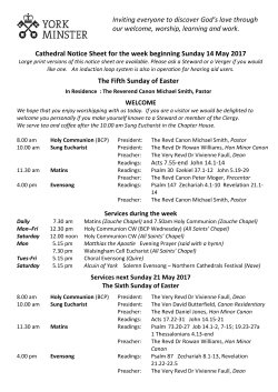 Notice sheet - York Minster