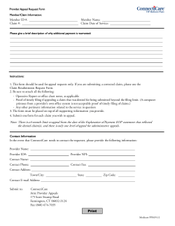 Medicare Provider Appeal Request Form