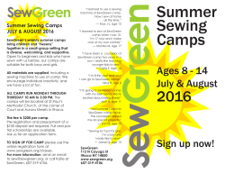Summer Sewing Camps
