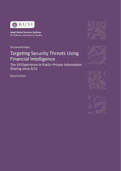 Targeting Security Threats Using Financial Intelligence