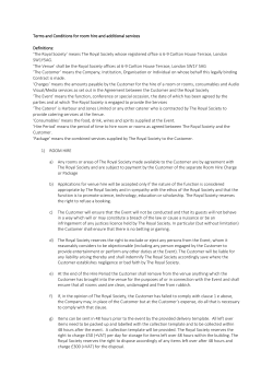Terms and Conditions for room hire