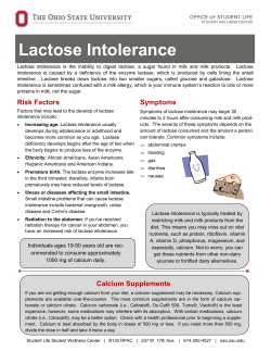 Lactose Intolerance - Student Wellness Center