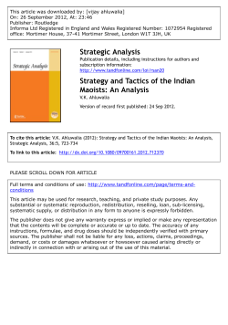 Strategy and Tactics of the Indian Maoists: An Analysis
