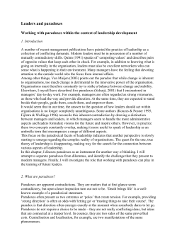 Leaders and paradoxes