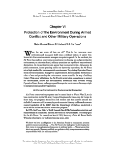 Protection of the Environment During Armed Conflict and Other