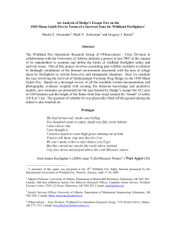 Analysis of Dodge`s escape fire on the 1949 Mann Gulch Fire