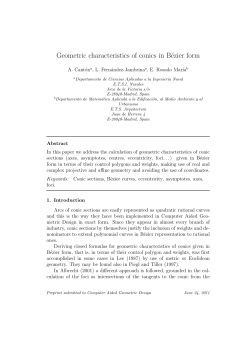 Geometric characteristics of conics in Bézier form