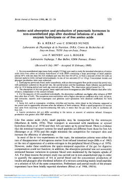 Amino acid absorption and production of pancreatic hormones in