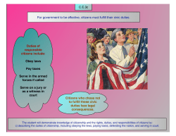 For government to be effective, citizens must fulfill their civic duties