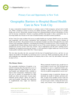 Geographic Barriers to Hospital-Based Health Care in