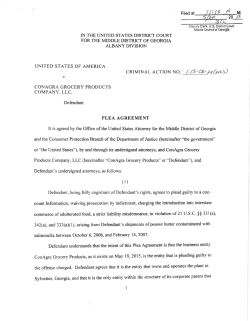 ConAgra Plea Agreement