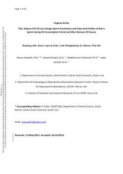 Dietary Fish Oil Can Change Sperm Parameters and Fatty Acid