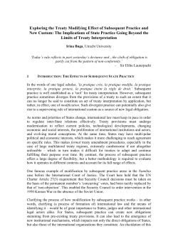 Exploring the Treaty Modifying Effect of Subsequent Practice and