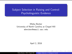 Subject Selection in Raising and Control