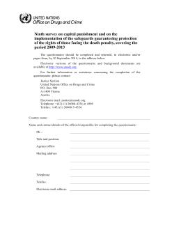Ninth survey on capital punishment and on the implementation of