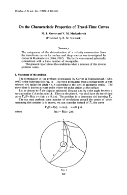 On the Characteristic Properties of Travel