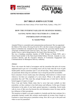 2017 BRIAN JOHNS LECTURE