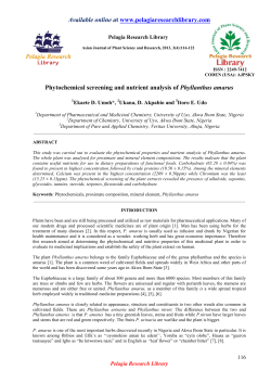 Phytochemical screening and nutrient analysis of