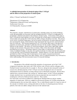Submitted to Cement and Concrete Research A colloidal