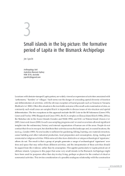 Small islands in the big picture: the formative period of Lapita in the
