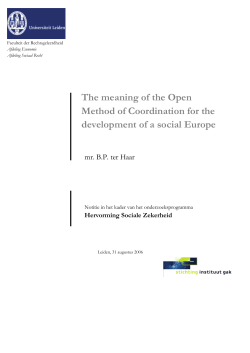 The meaning of the Open Method of Coordination for the