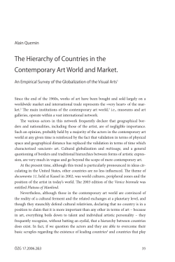 The Hierarchy of Countries in the Contemporary Art