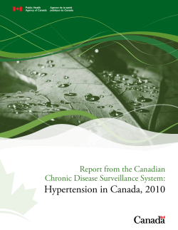 Hypertension in Canada, 2010