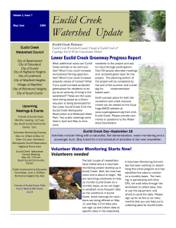 Euclid Creek Watershed Update