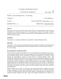 Special Mandates Policy