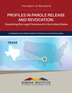 PROFILES IN PAROLE RELEASE AND REVOCATION: