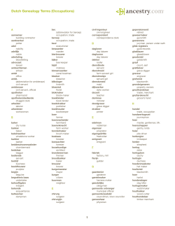 Dutch Genealogy Terms (Occupations)
