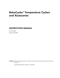 Manual: RoboCycler&reg; Temperature Cyclers and Accessories