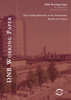 073 - Price Setting Behaviour in the Netherlands: Results of a